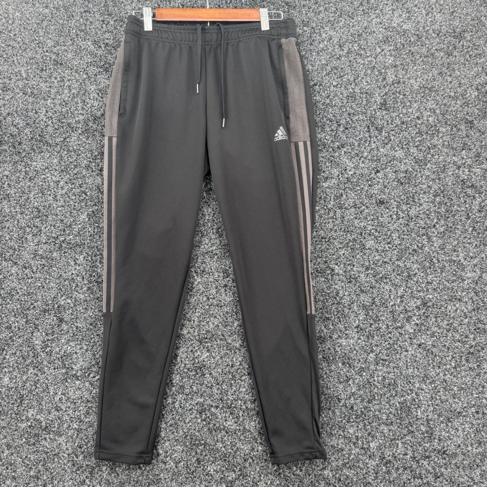 Adidas Mens Primegreen Aeroready Track Pants Black Charcoal Tapered Size M